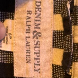Ralph Lauren Black and Cream Checkered Shirt size Small